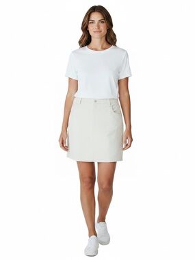 Blassport Beige Cotton Denim Women’s A-Line Skirt Size 12